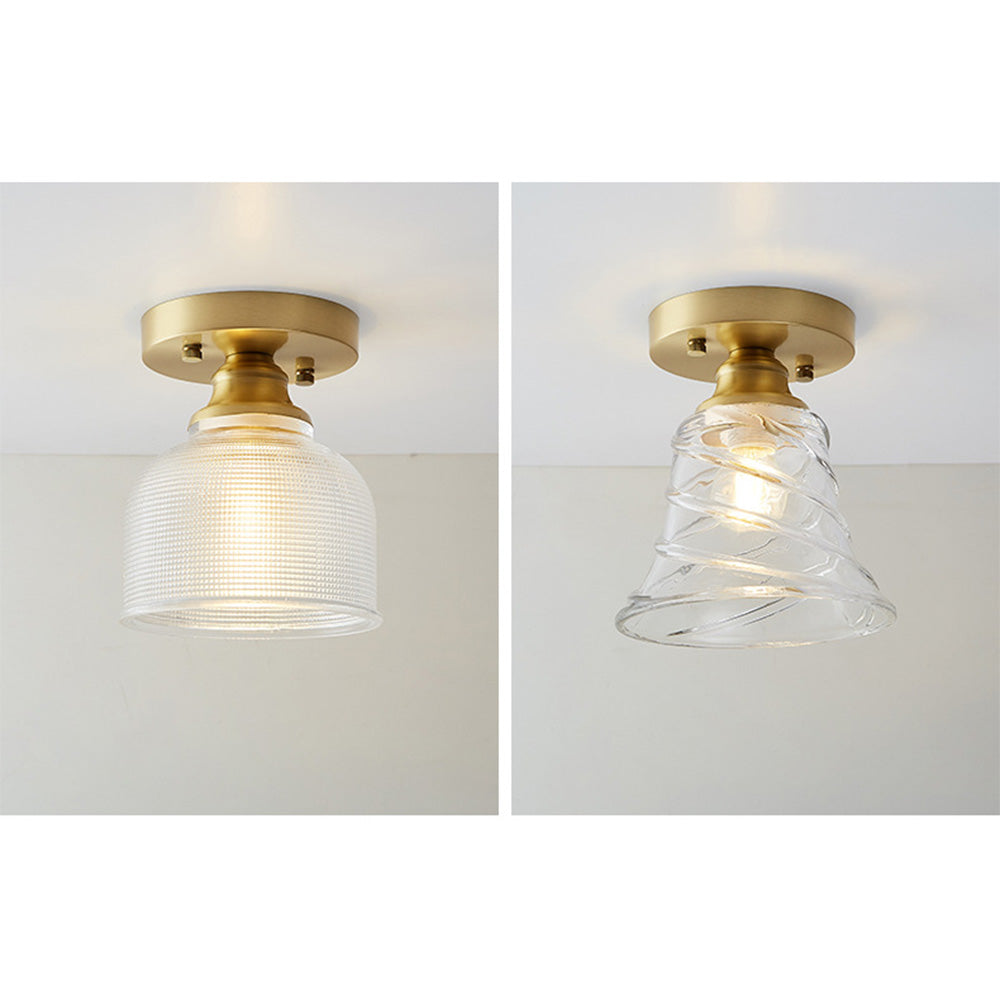 Simple Glass Semi Flush Ceiling Lights - Cueteks