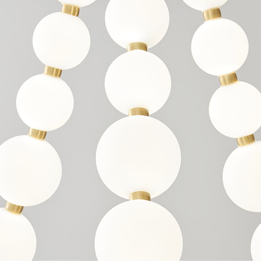 Art Deco White Bubble LED Chandelier For Staircase - Cueteks