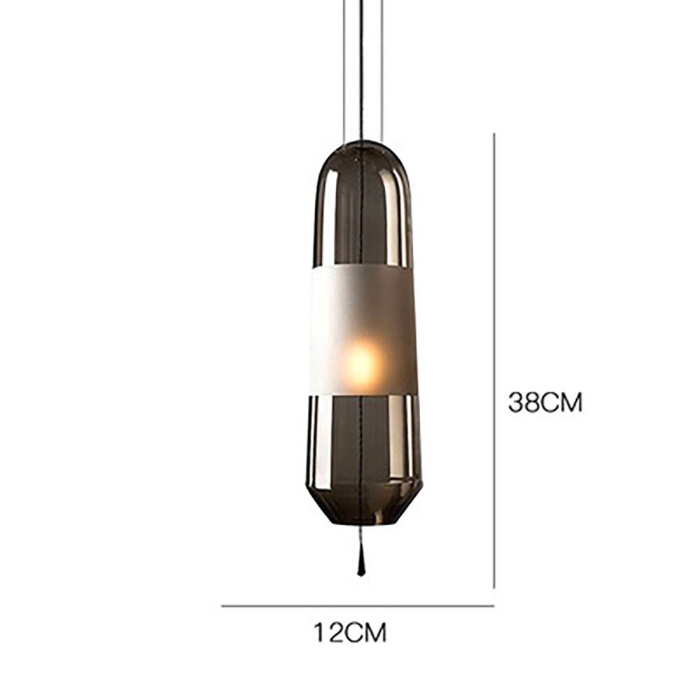 Designer Capsule Shaped Glass Pendant Lamp - Cueteks