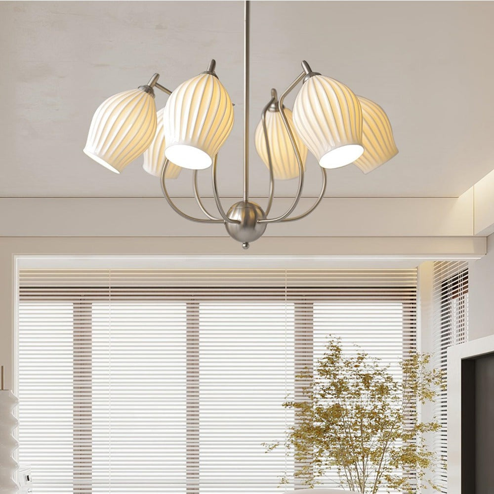 Modern Ceramics Flower shaped Warm Chandelier - Cueteks