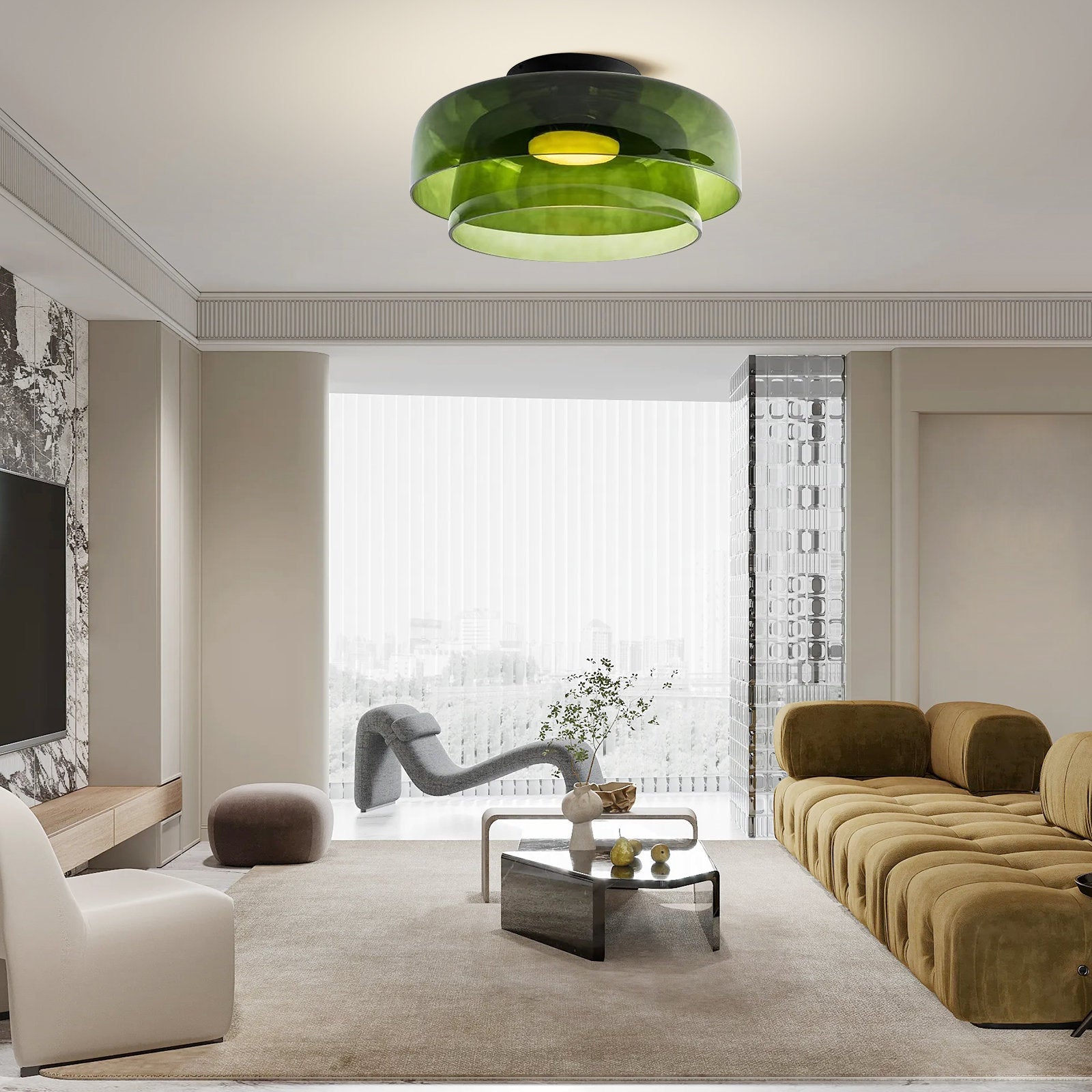 Nordic Designer Creative Personality Medieval Glass Ceiling Lamp - Cueteks
