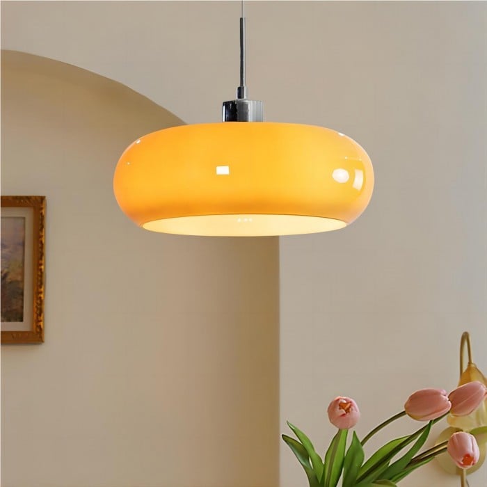 Nordic Retro Bauhaus Round Glass Pendant Light - Cueteks
