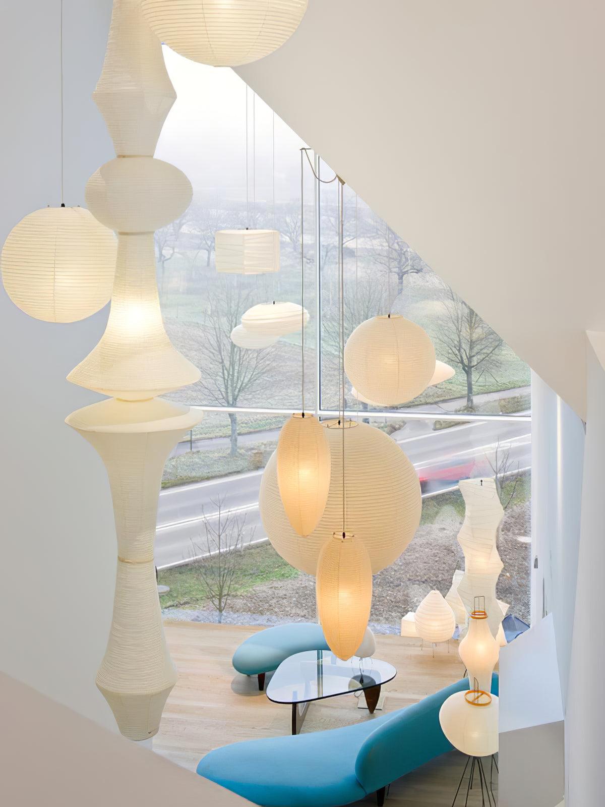 Washi Paper E Pendant Light - Cueteks