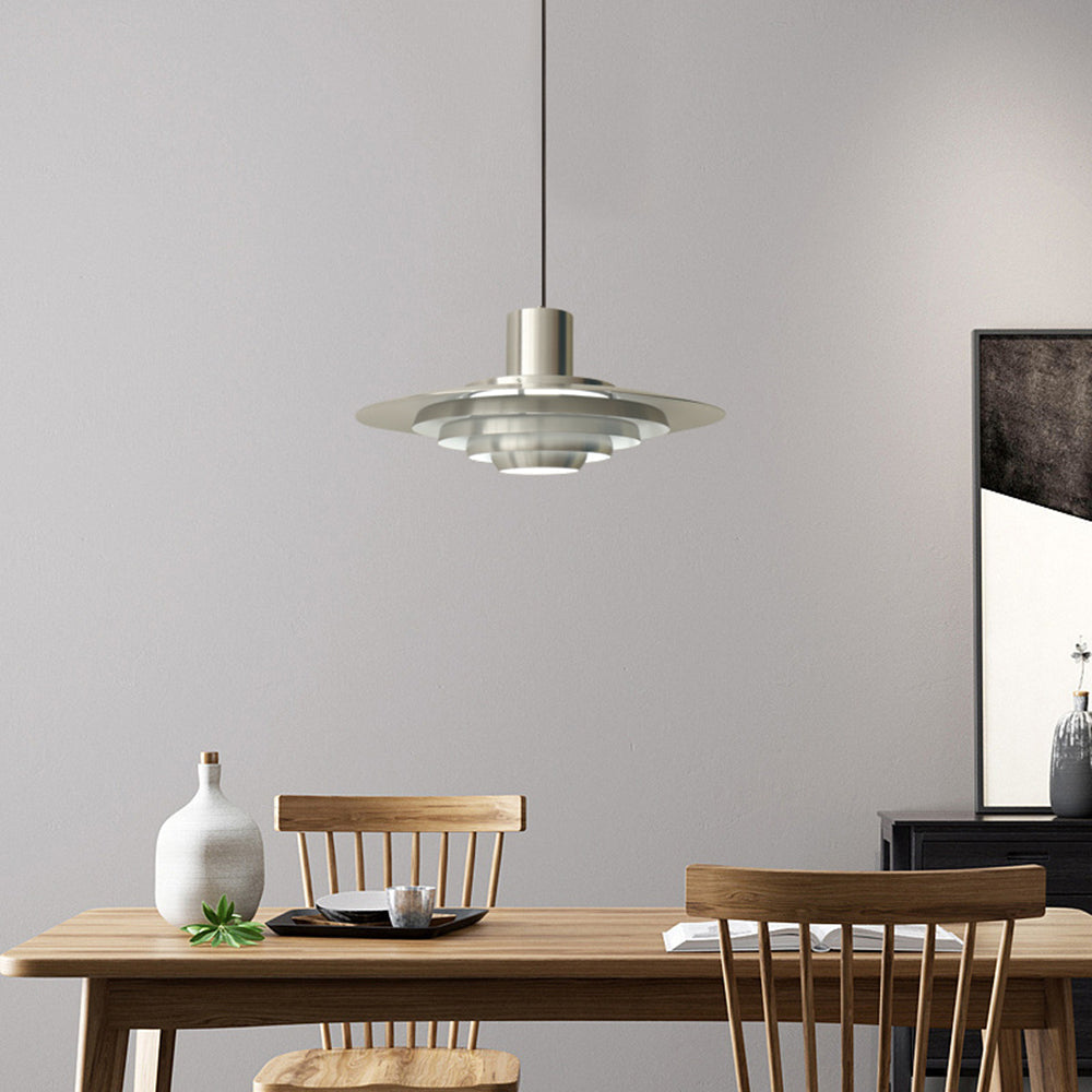 Large Brass Mid Century Modern Hanging Lamp Pendant Light - Cueteks