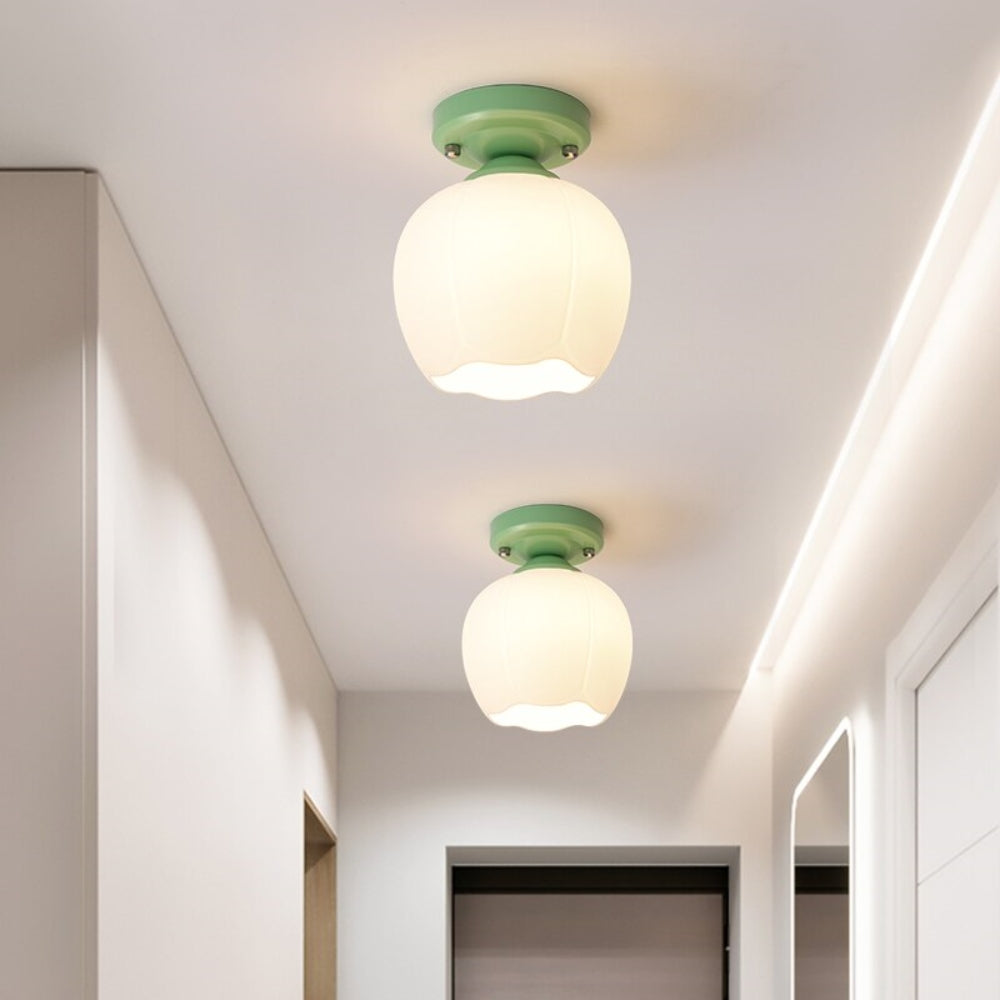 Cream Pumpkin Creative Corridor Aisle Ceiling Light - Cueteks