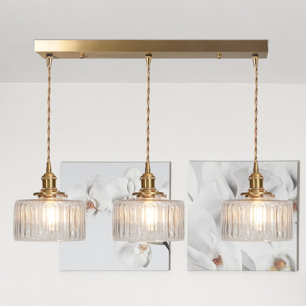 Vintage Stunning Cylinder Glass Pendant Light - Cueteks