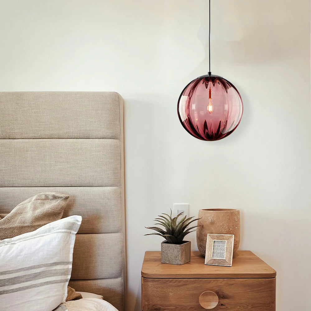 Modern Simple Round Glass Pendant Light - Cueteks