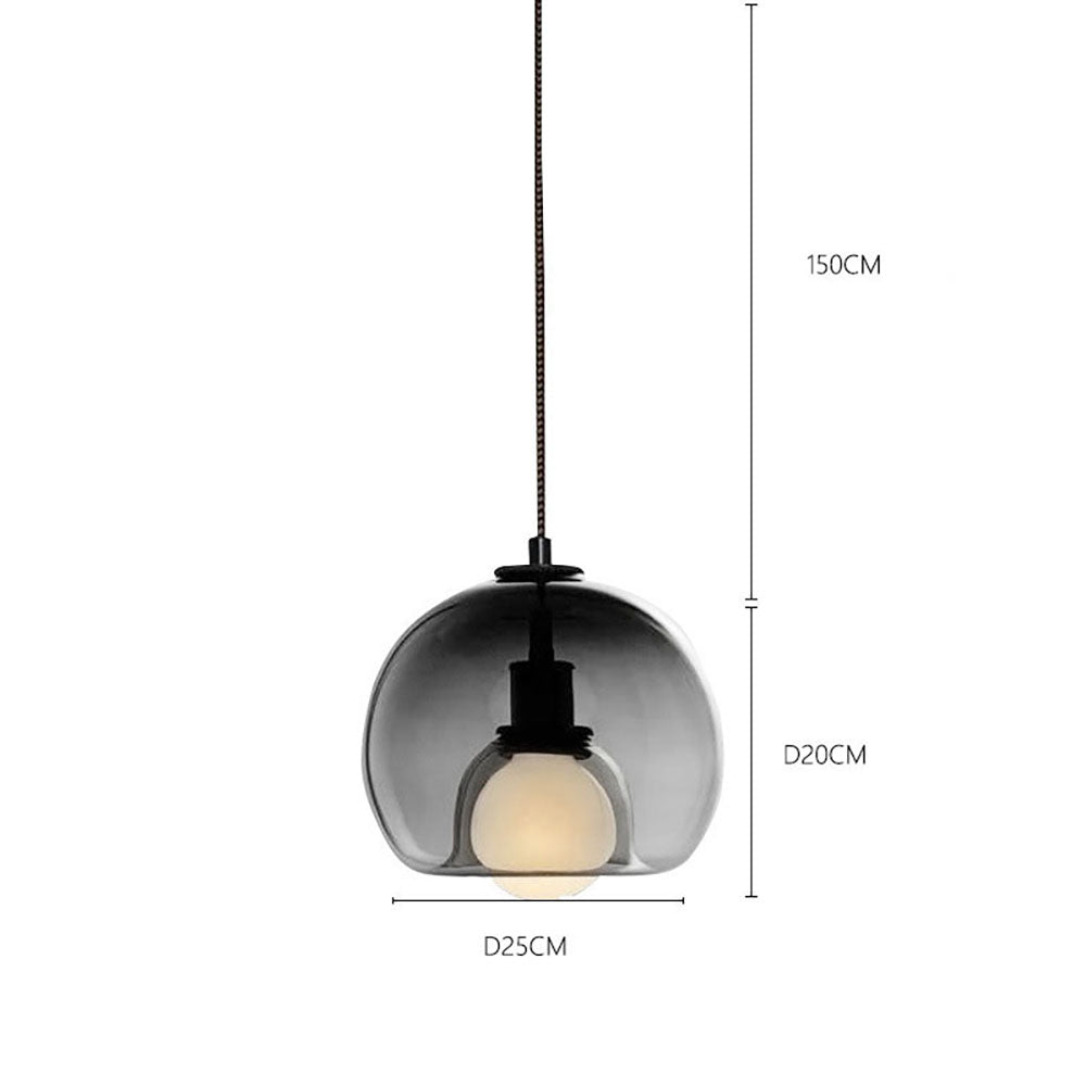 Handblown Stained Glass Orb Pendant Light Lampshade - Cueteks