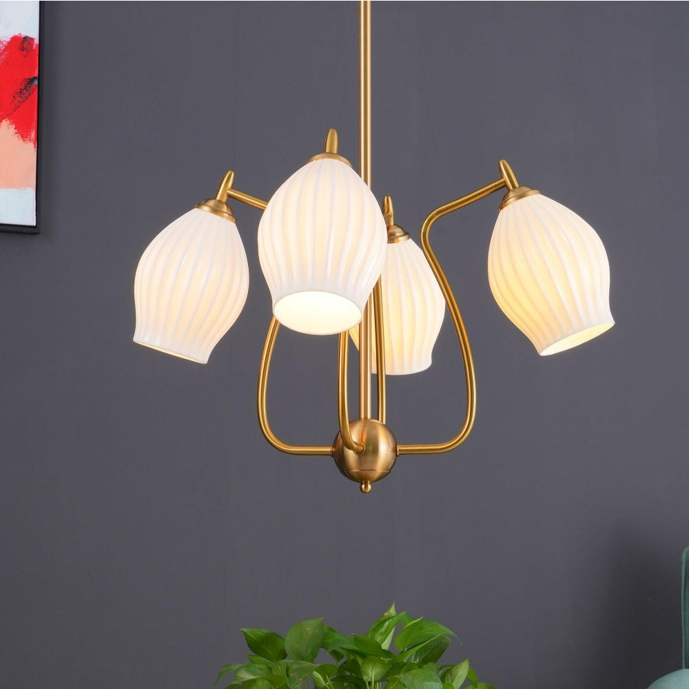 Modern Ceramics Flower shaped Warm Chandelier - Cueteks