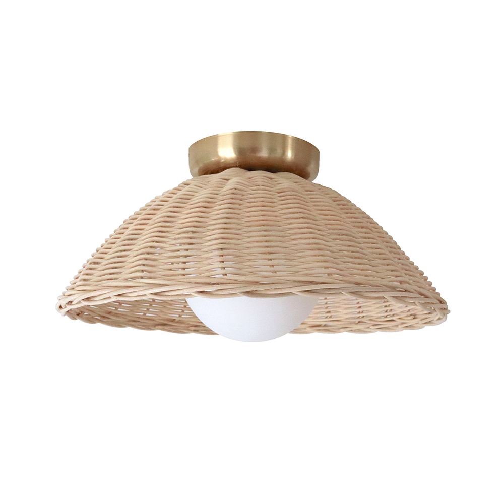 Rustic Bamboo Glass Woven Wall Light - Cueteks