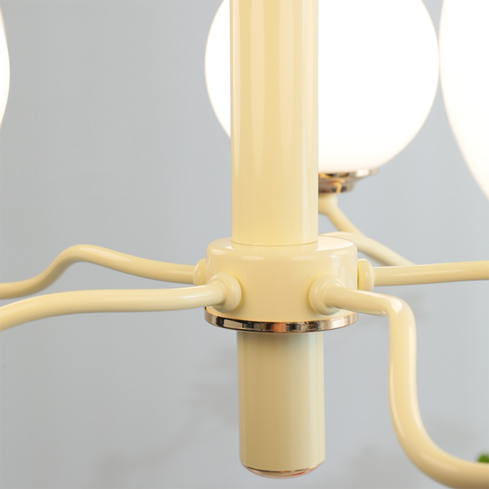 Vinatge White Bubble Globe Chandelier - Cueteks