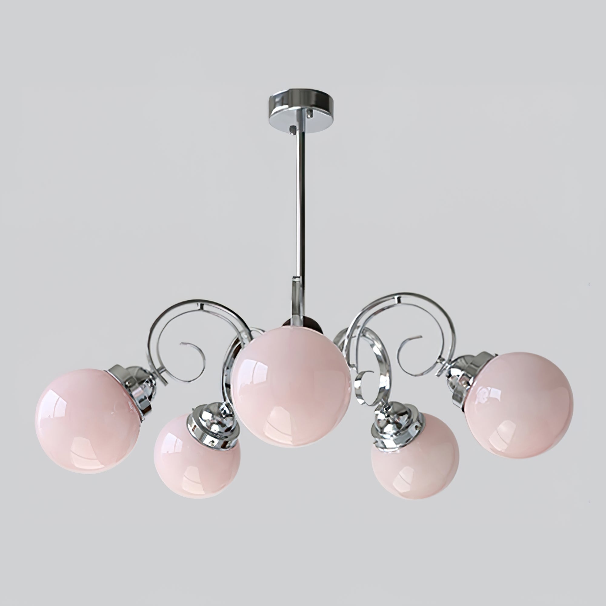 Vintage Kotter Cream Glass Chandelier - Cueteks
