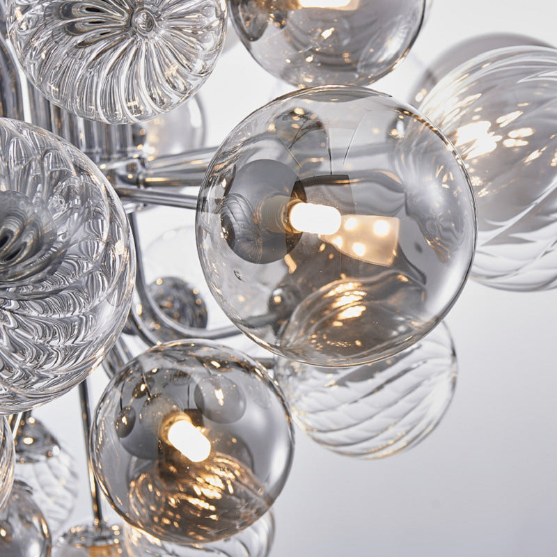 Contemporary Designer Cluster Bubble Glass Chandelier - Cueteks
