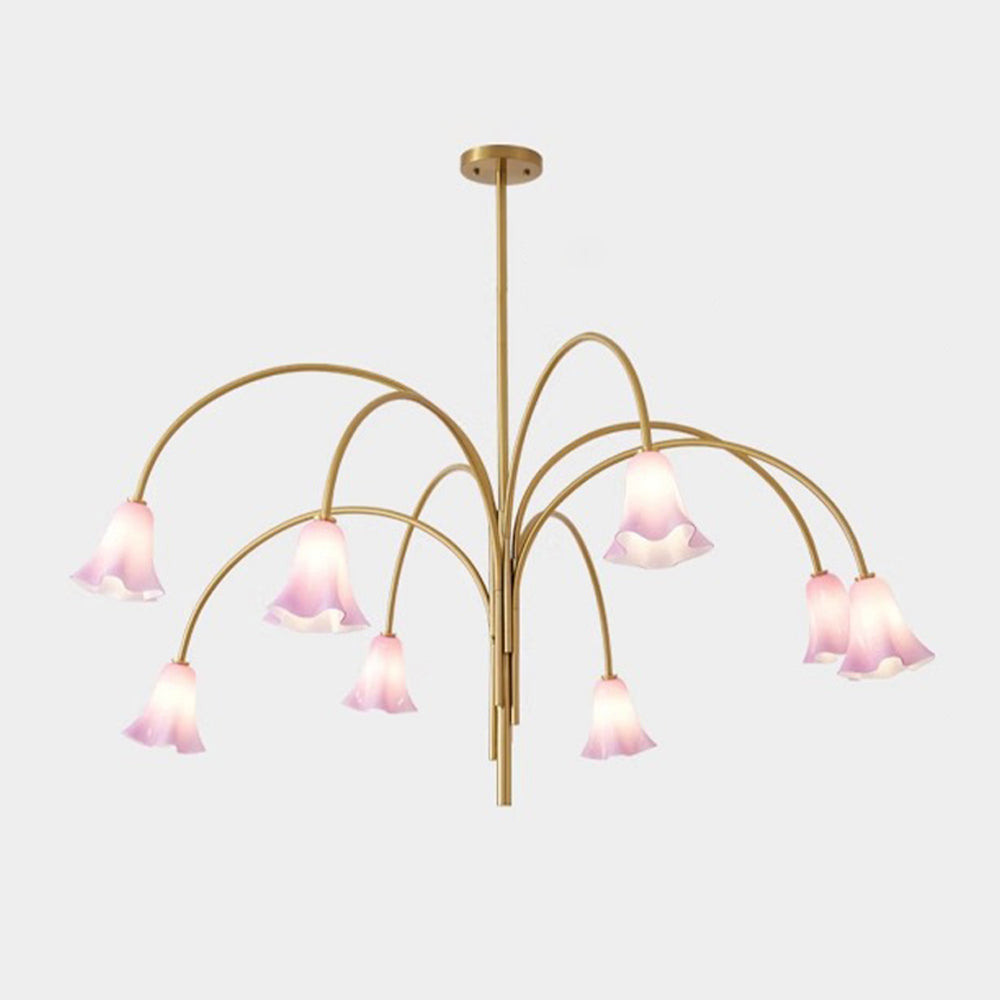 French Vintage Glass Flower Bedroom Chandelier Bauhaus Chandeliers - Cueteks