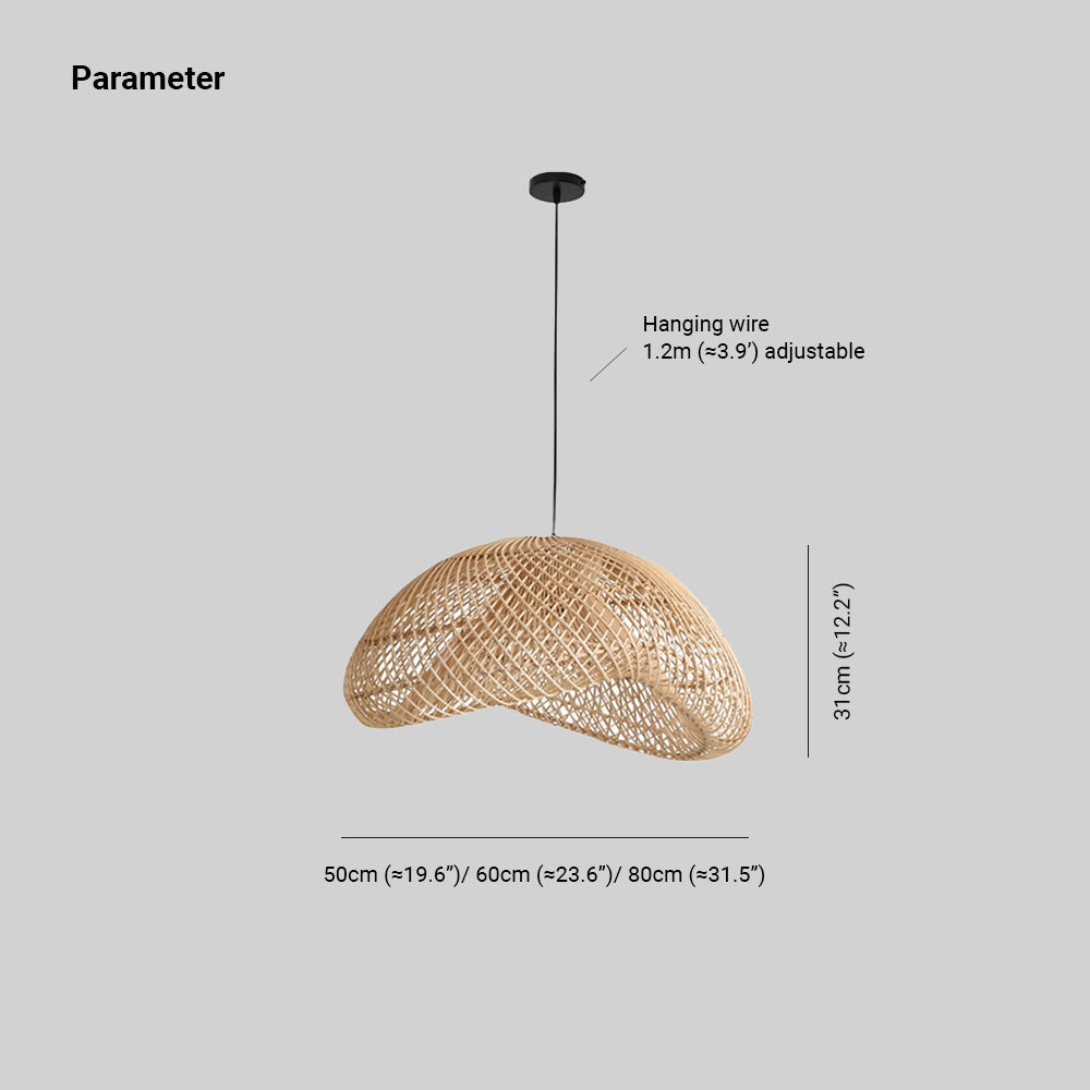 Muto Pendelleuchte, Rattan, ∅50/60/80cm - Cueteks