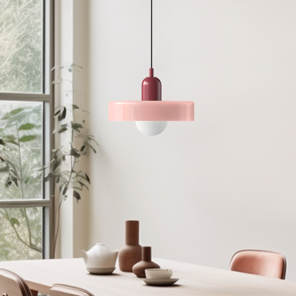 Morandi Disc Orb Bauhaus Colorful Glass Pendant Light - Cueteks