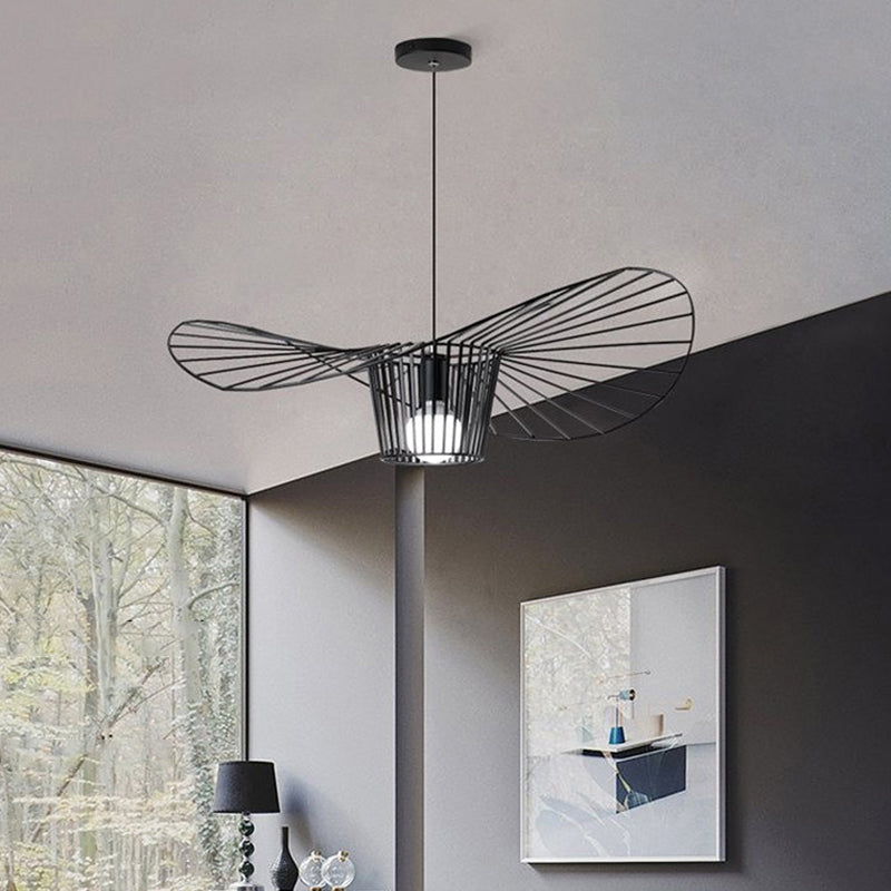 Modern Iron Cage Pendant Light For Living Room - Cueteks