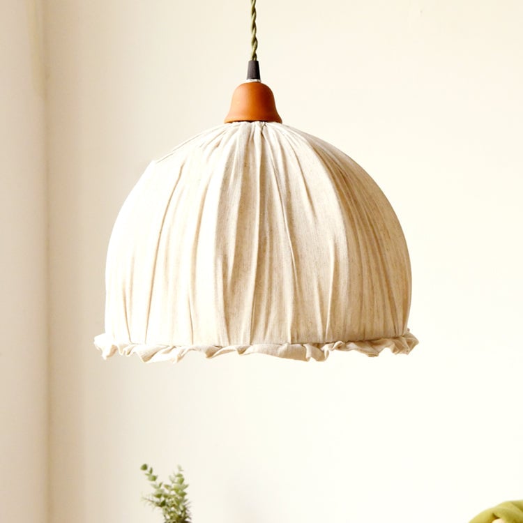 Schlichte Pendelleuchte aus Stoff für Esszimmer & Schlafzimmer - Cueteks