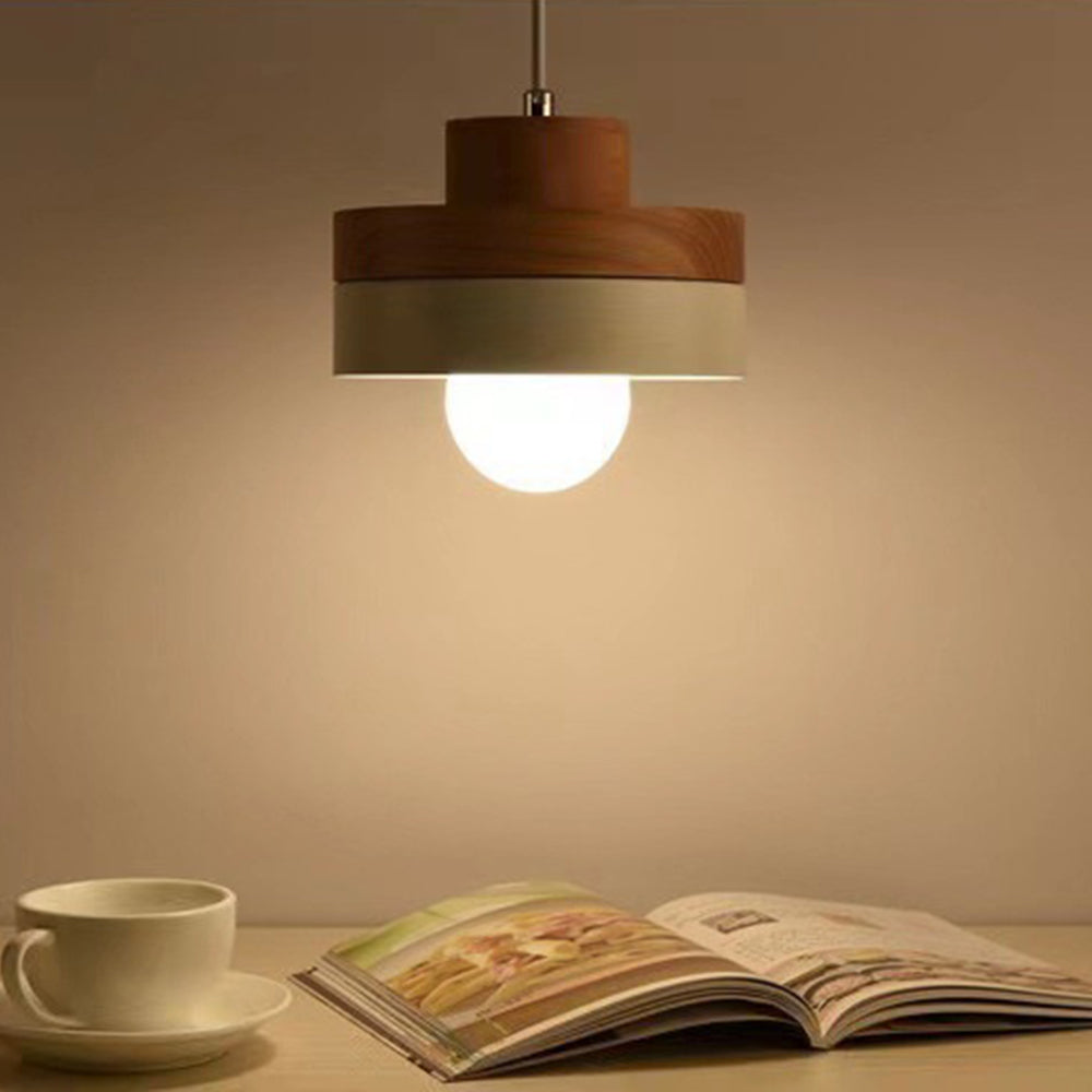 Industrial Wood Pendant Light - Cueteks