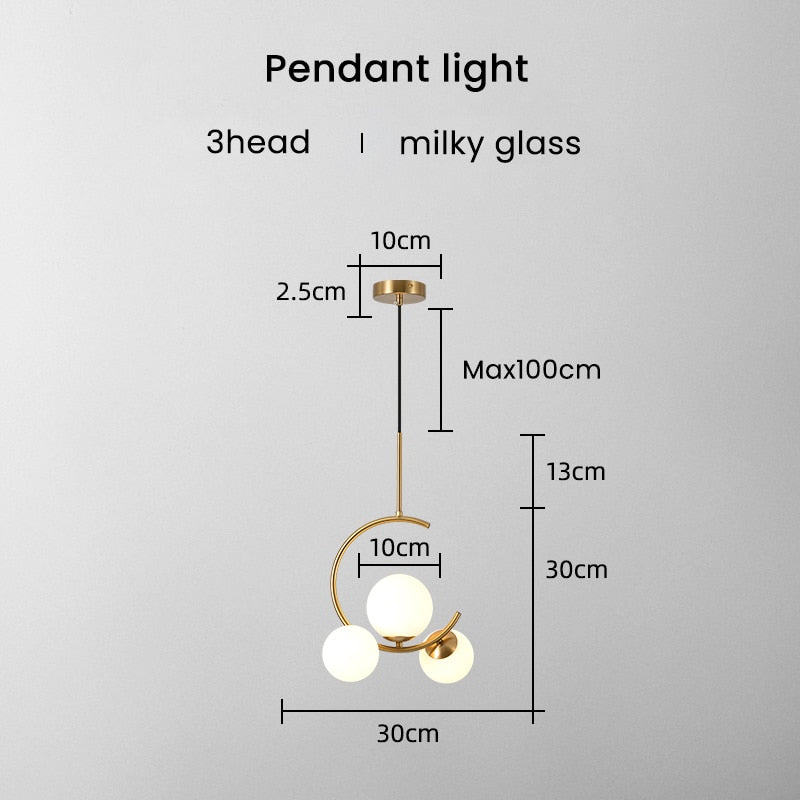 Glaskugel Deckenleuchte Goldene Lampen - Cueteks