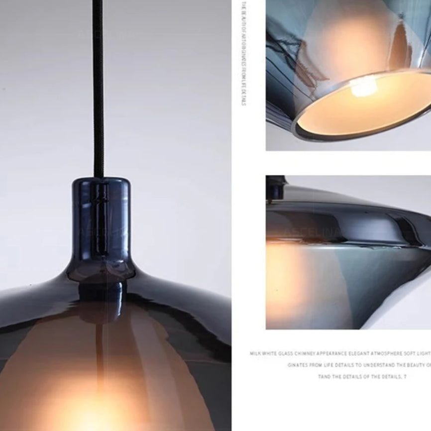 Modern Multicolored Glass Pendant Lamp for Dining - Cueteks