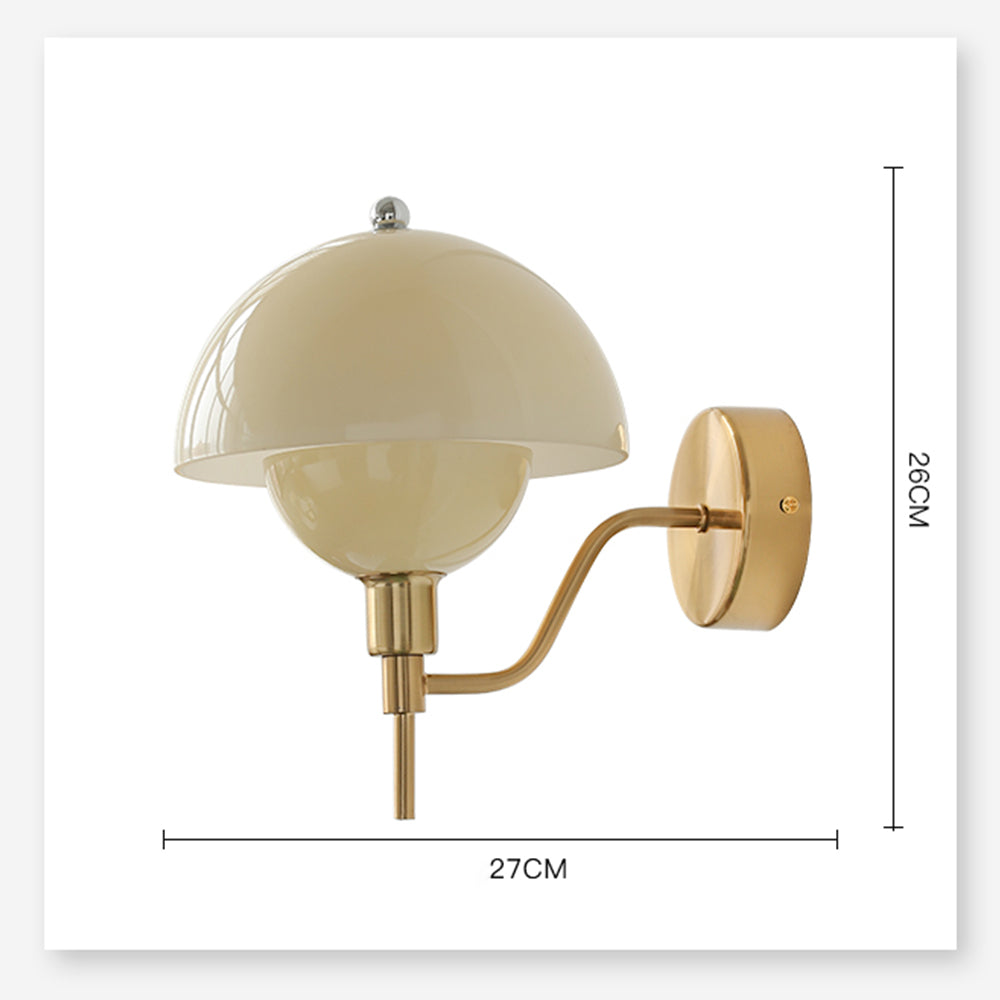 Gold and Beige fixture drawing showing 26 cm height and 27 cm span