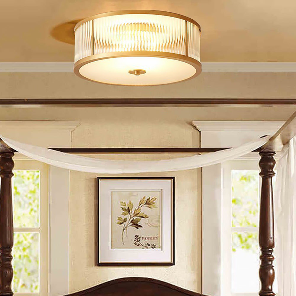 Vintage Round Simple Brass Ceiling Lamps - Cueteks