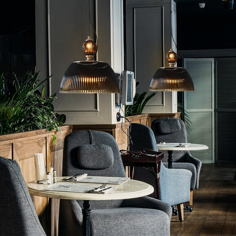 Retro-Inspired Green Glass Pendant Light - Cueteks