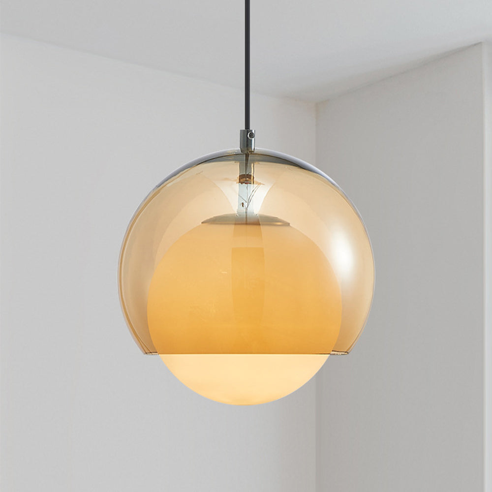 Vintage Orange Bauhaus Glass Pendant Light - Cueteks