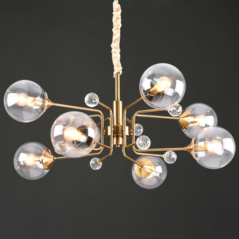 Gold Glass Modern LED chandelier - Cueteks