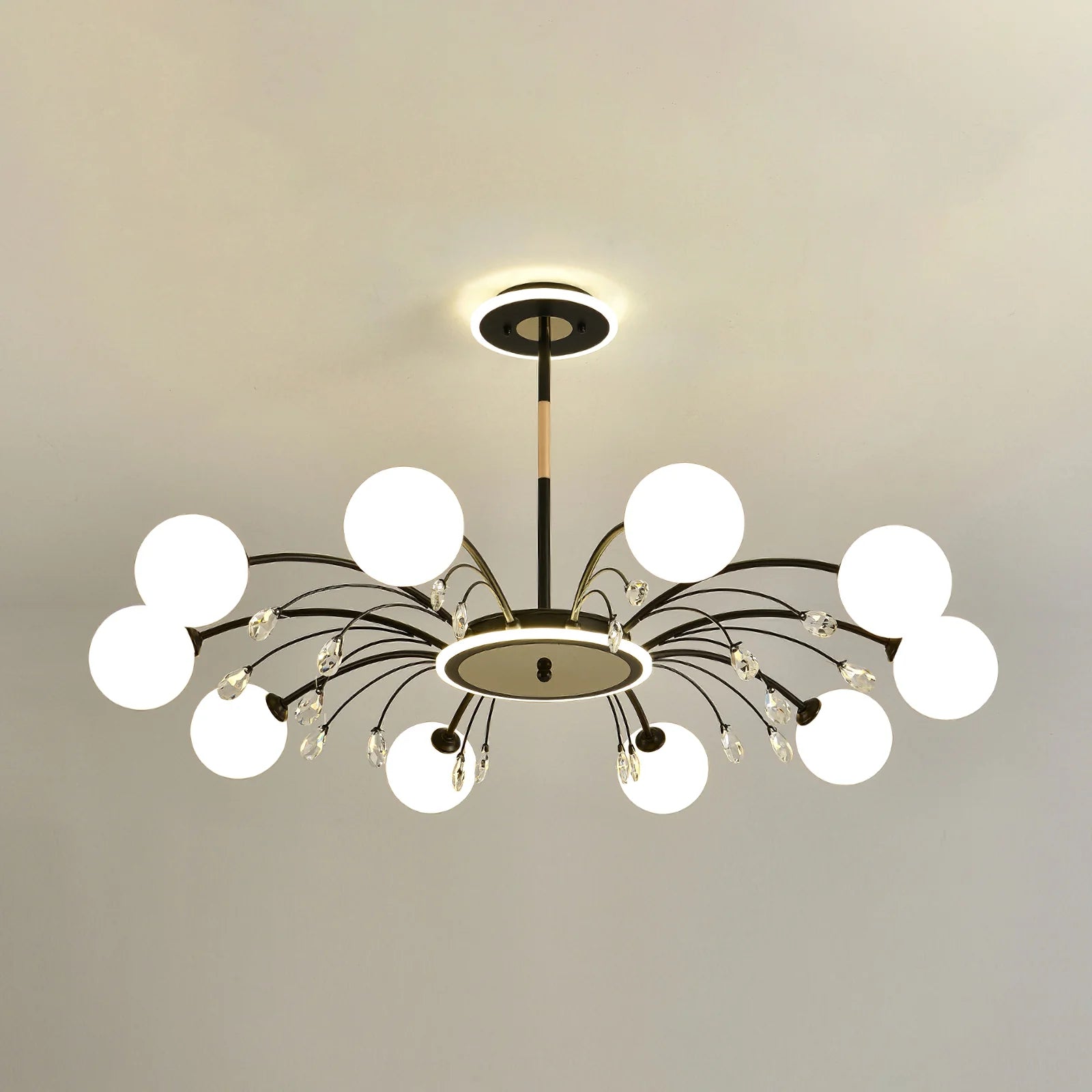 Luxurious Gold Glass Raindrop Chandeliers - Cueteks