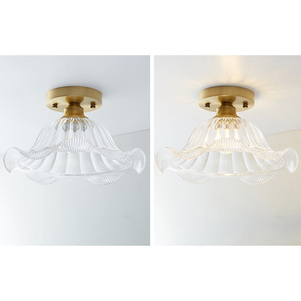 Simple Glass Semi Flush Ceiling Lights - Cueteks
