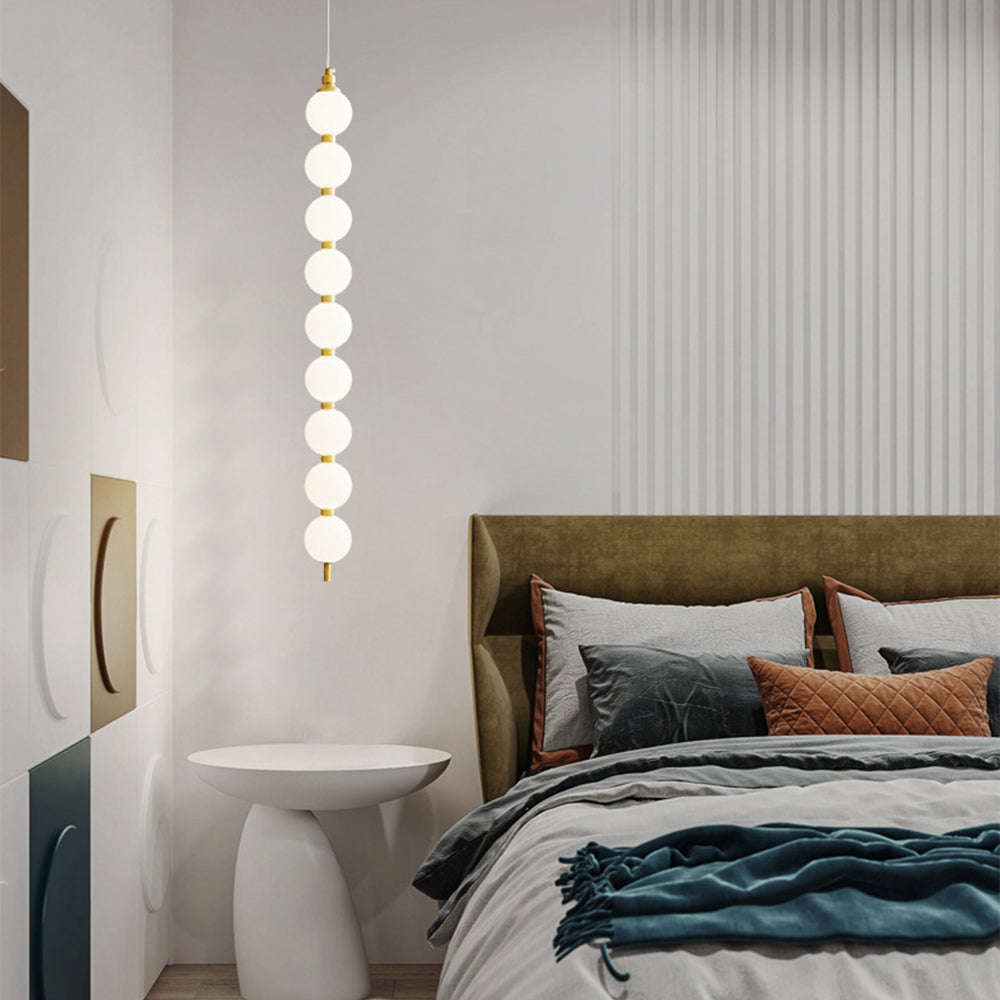 Contemporary LED White Ball Pendant Light - Cueteks