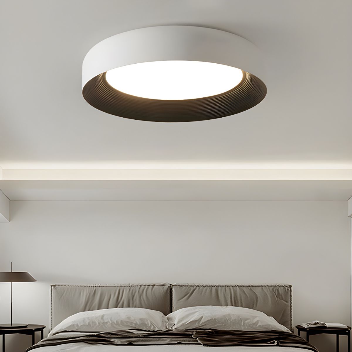 Modern LED Metal Ceiling Lamp Flush Mount Black Ceiling Light - Cueteks