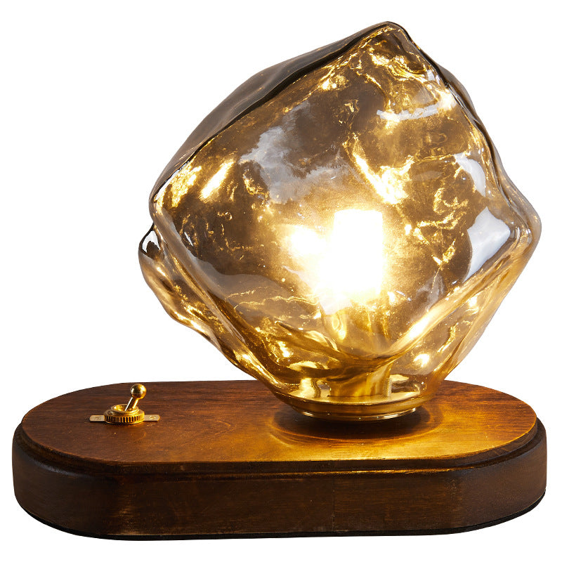 Modern Ice Stone Glass Bedroom Table Lamp - Cueteks