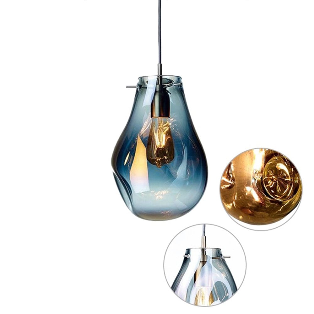 Handcrafted Irregular Shape Glass Pendant Lighting - Cueteks