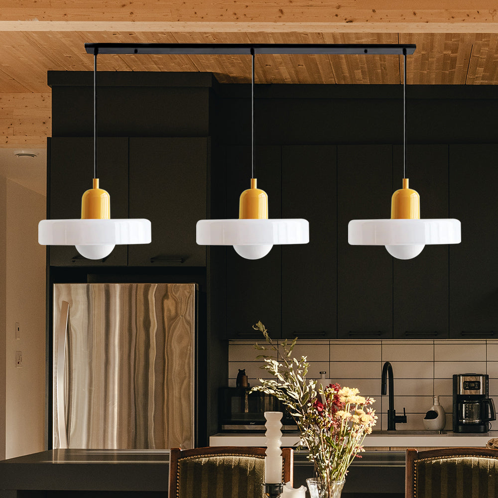 3 Heads Bauhaus Modern Simple Glass Pendant Light - Cueteks