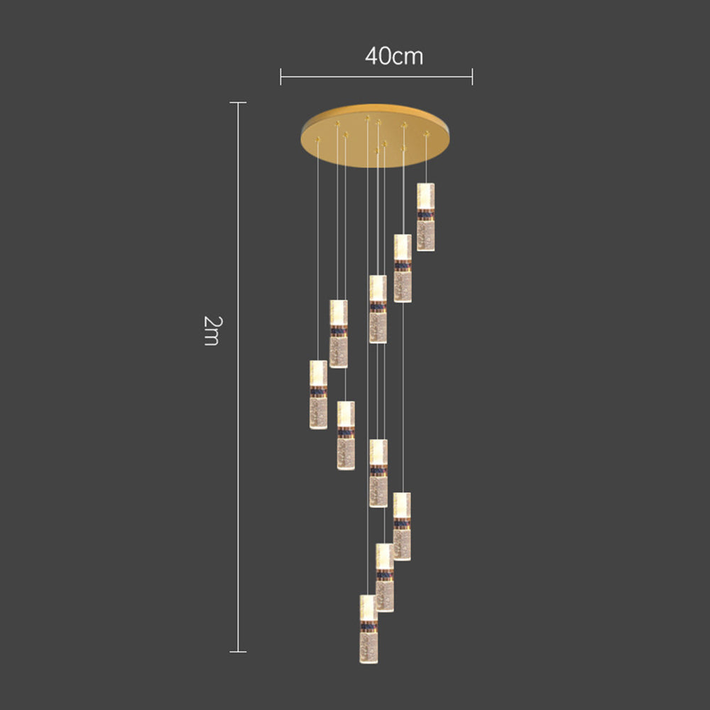 Luxury Crystal Staircase Long Chandelier - Cueteks