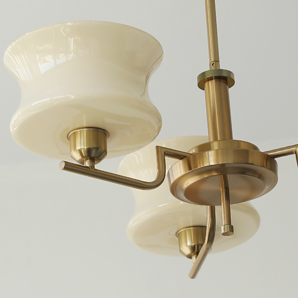 Nordic Belue Brass Glass Chandelier For Dining Room - Cueteks