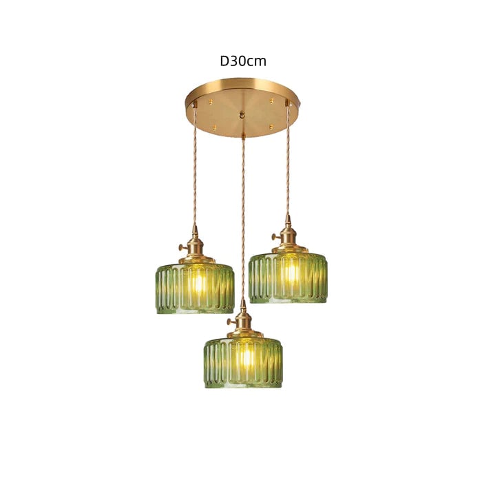 Vintage Stunning Cylinder Glass Pendant Light - Cueteks