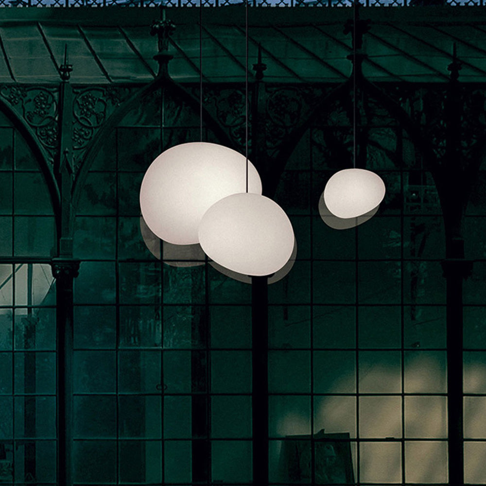 Modern Glass Hanging White Bubble Pendant Lights For Living Room - Cueteks