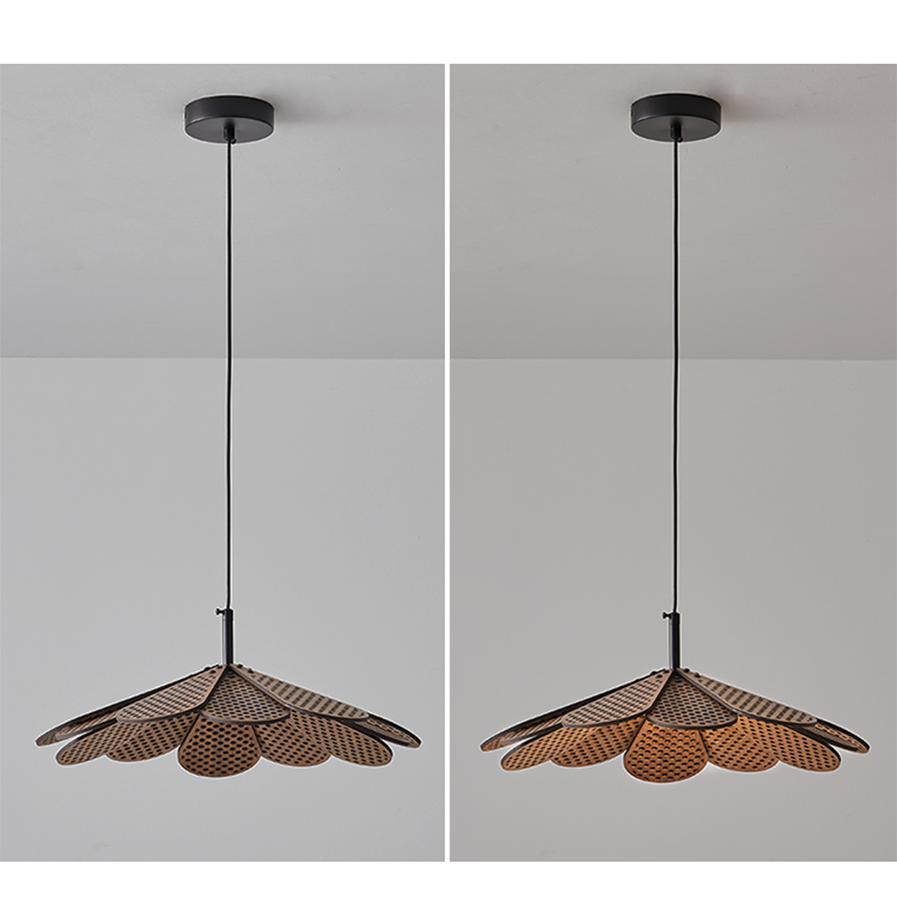 Hollyhock LED Rattan Leaves Pendant Light - Cueteks