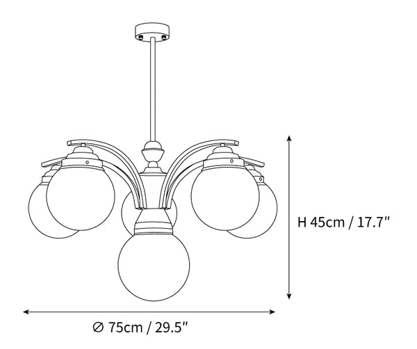 Retro Salamanca Round Glass Chandelier Lights - Cueteks