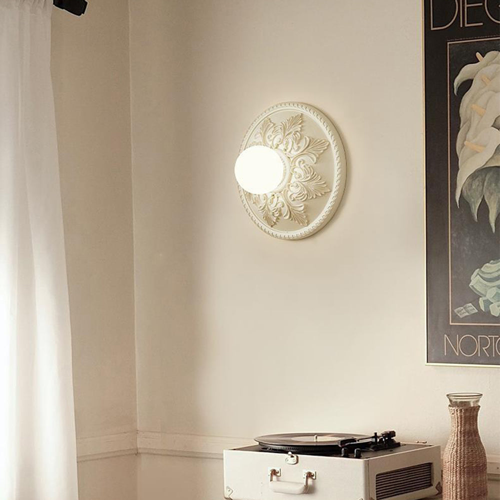 French Style Glass Milky Coffee Wall Light Sconces - Cueteks