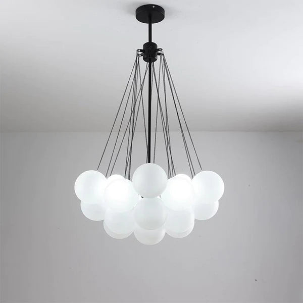 Bubble Chandelier Nordic Frosted Glass Ball Chandelier for Dining Room - Cueteks
