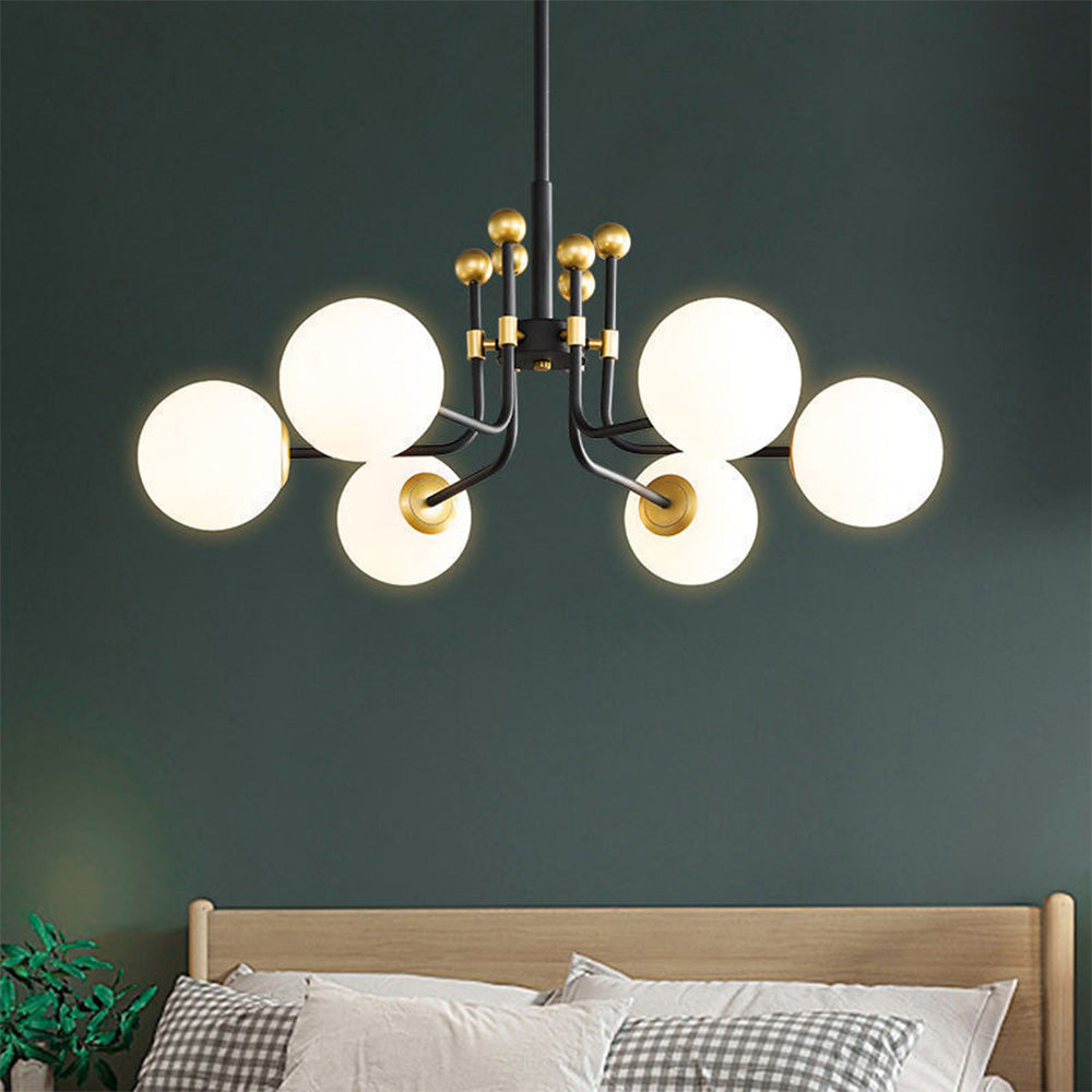 Black Gold Sputnik Chandelier Modern Pendant Light - Cueteks
