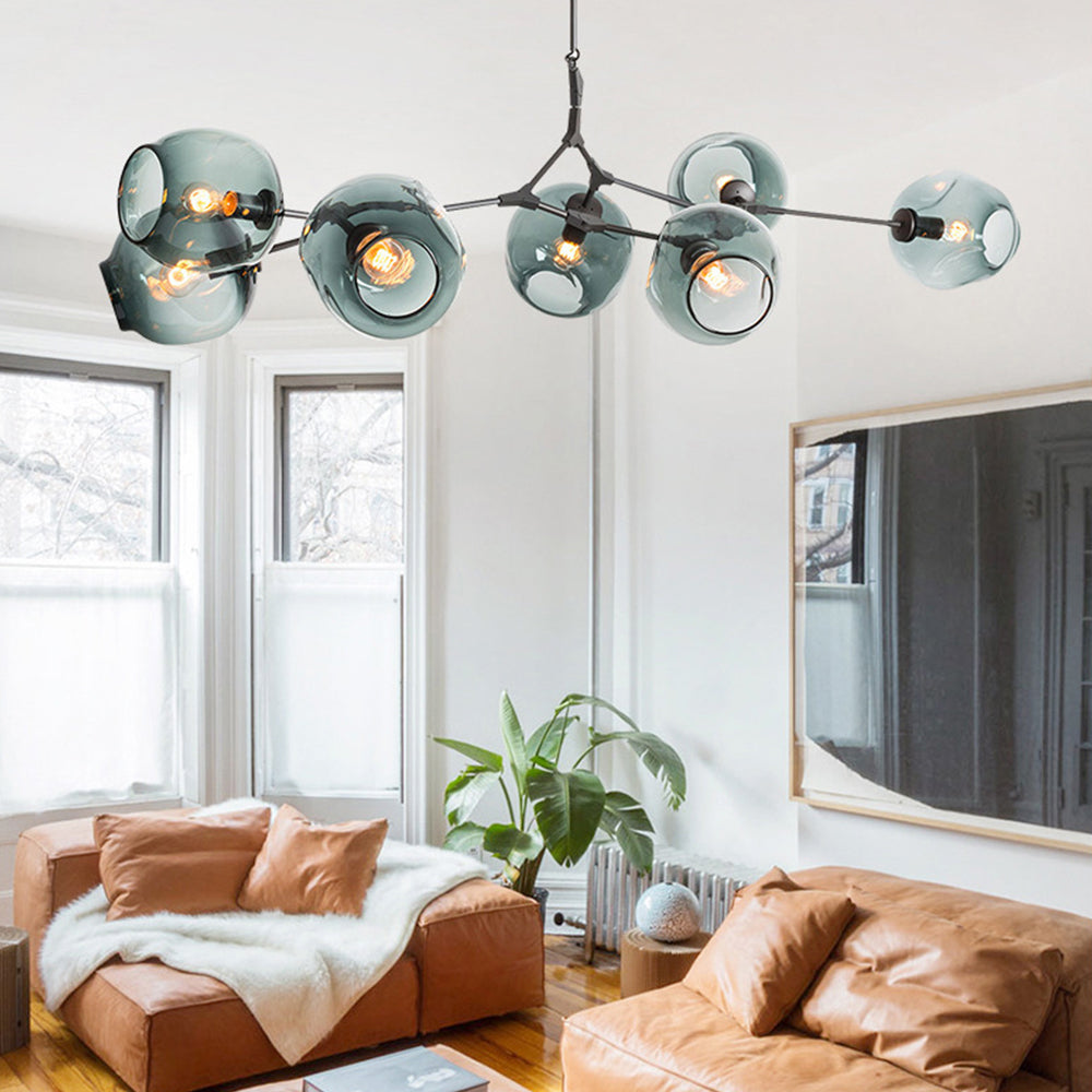Branching Bubble Glass Ball Chandelier for Living Room - Cueteks