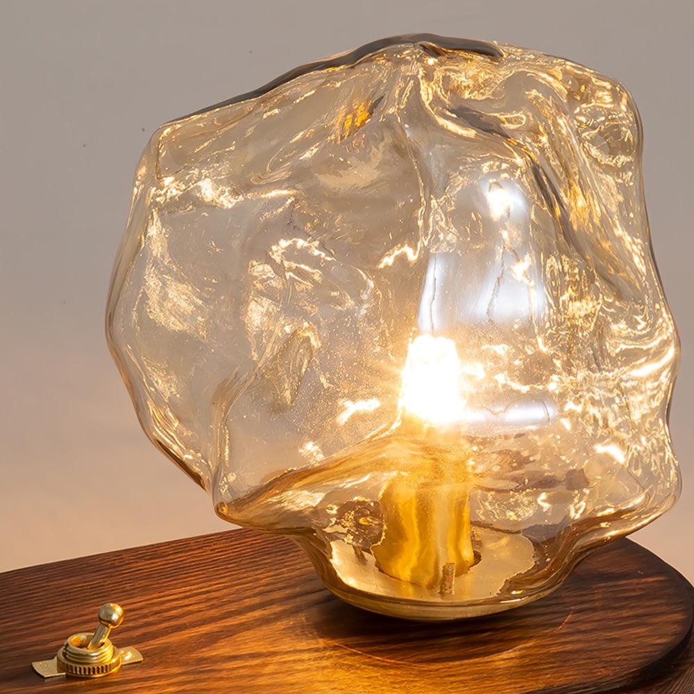 Modern Ice Stone Glass Bedroom Table Lamp - Cueteks