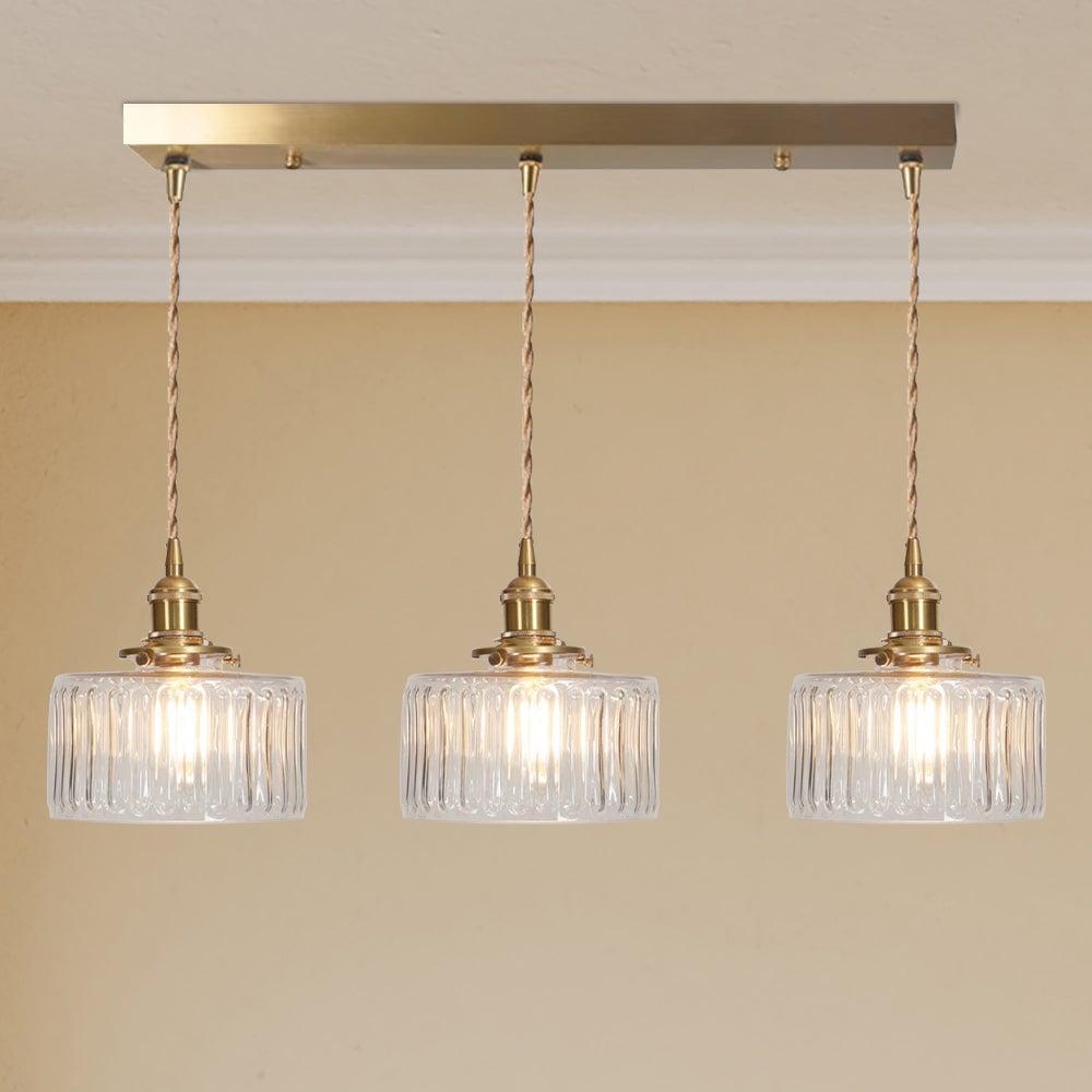 Vintage Stunning Cylinder Glass Pendant Light - Cueteks