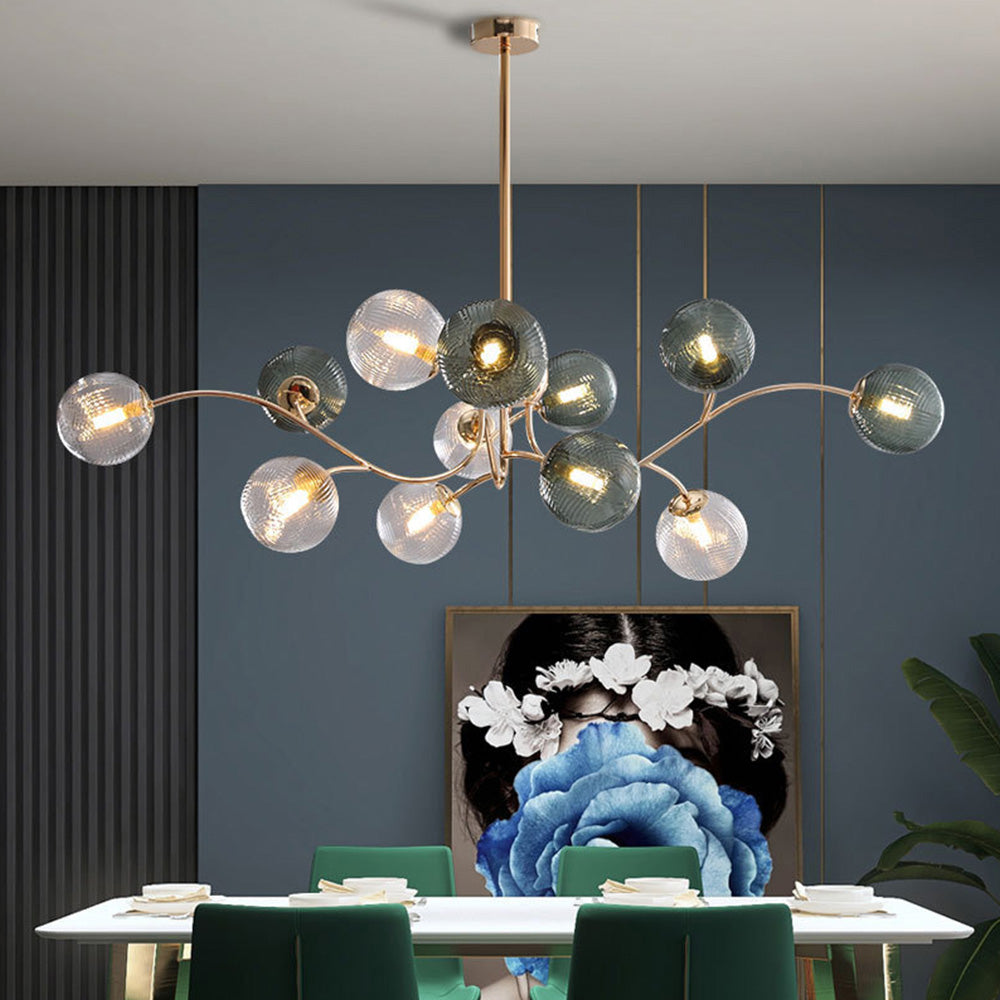 Modern Iron Glass Gold LED Pendant Farmhouse Ceiling Light - Cueteks